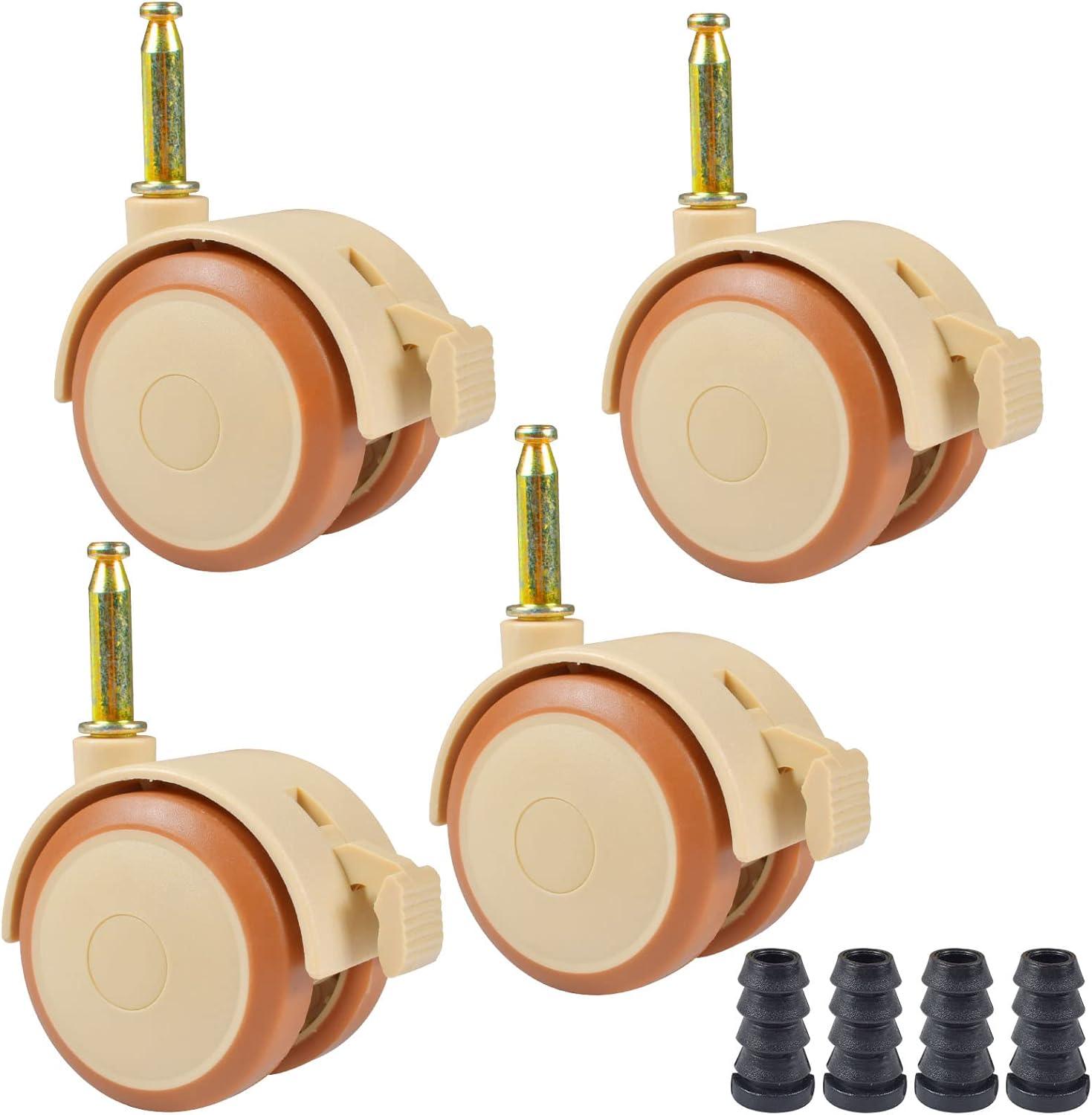 FGen 4 x Castors for Children's Furniture, 47 mm Rubber Furniture