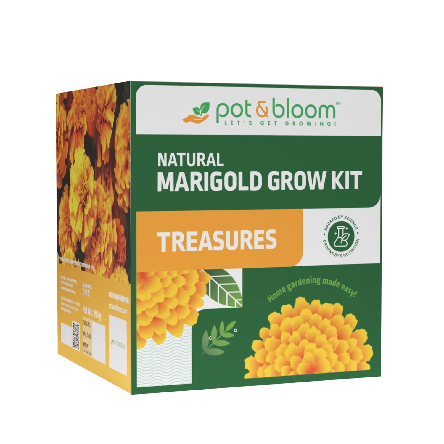 Pot and Bloom Gardening Kit - Treasures Marigold Kit. Perfect for Home Garden, Includes - Seeds, Cocopeat Pot, Potting Mix,Starter Kit for Home Garden, Best Birthday, Return Gift-image-37