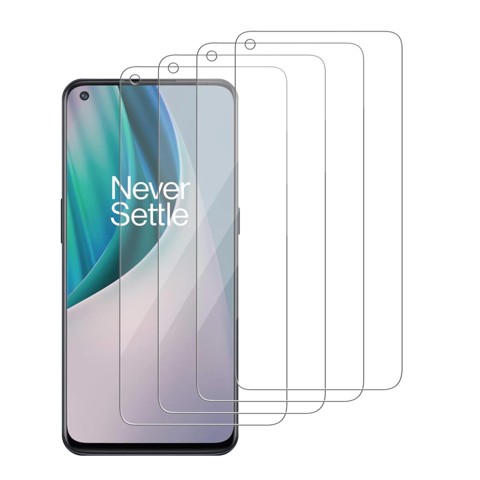 4 Pack Glass Screen Protector Compatible for OnePlus Nord N10 5G / BE2029 BE2028 BE2026 BE2025 BE20299 Screen Tempered Glass, Scratch Resistant,Easy Install [Case Friendly]