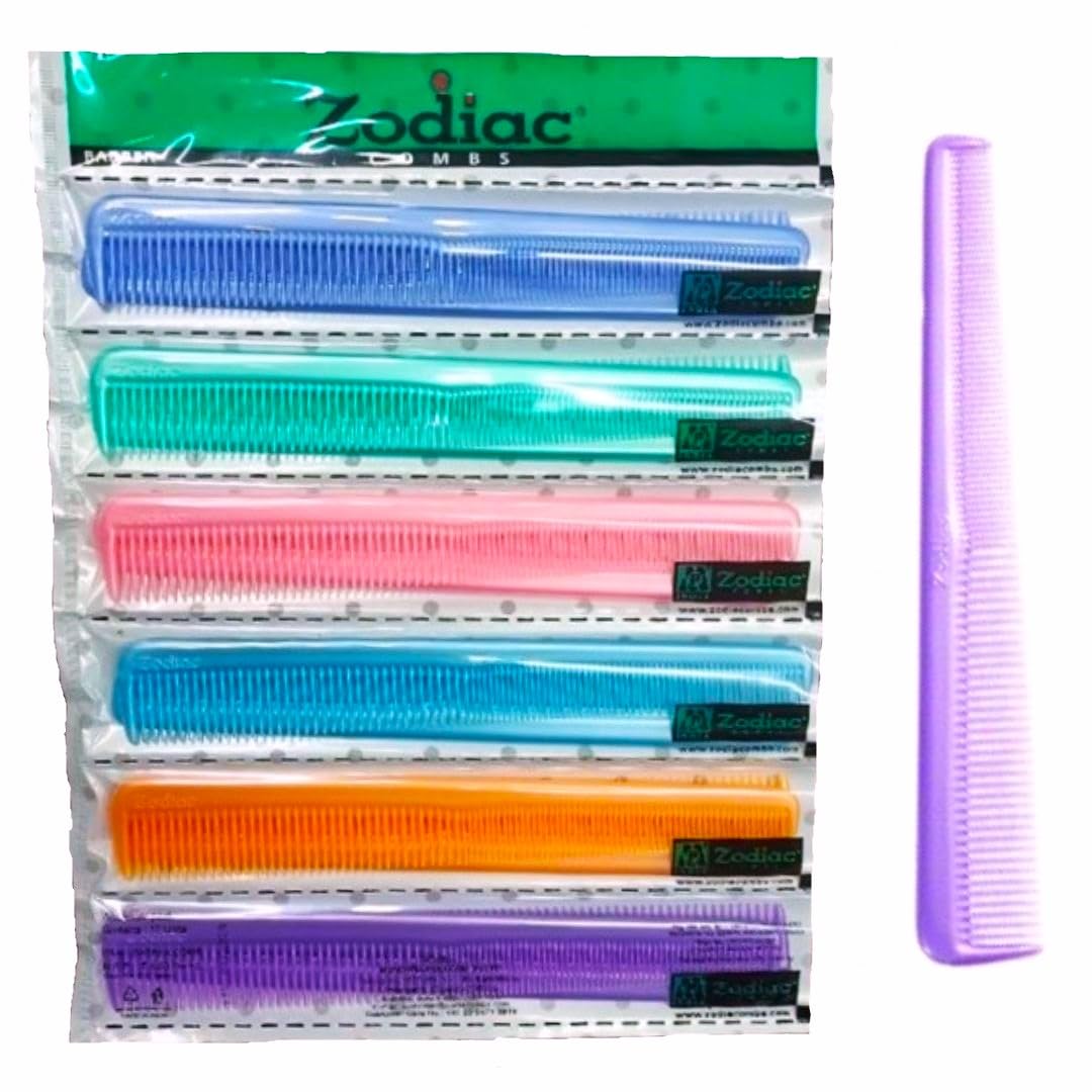 Zodiac Hair Comb Dressing Hair Combs For Women Girls Comb with Standard Fine Teeth | Barber Comb Unisex Multicolour - Pack of 10 pc-image-49