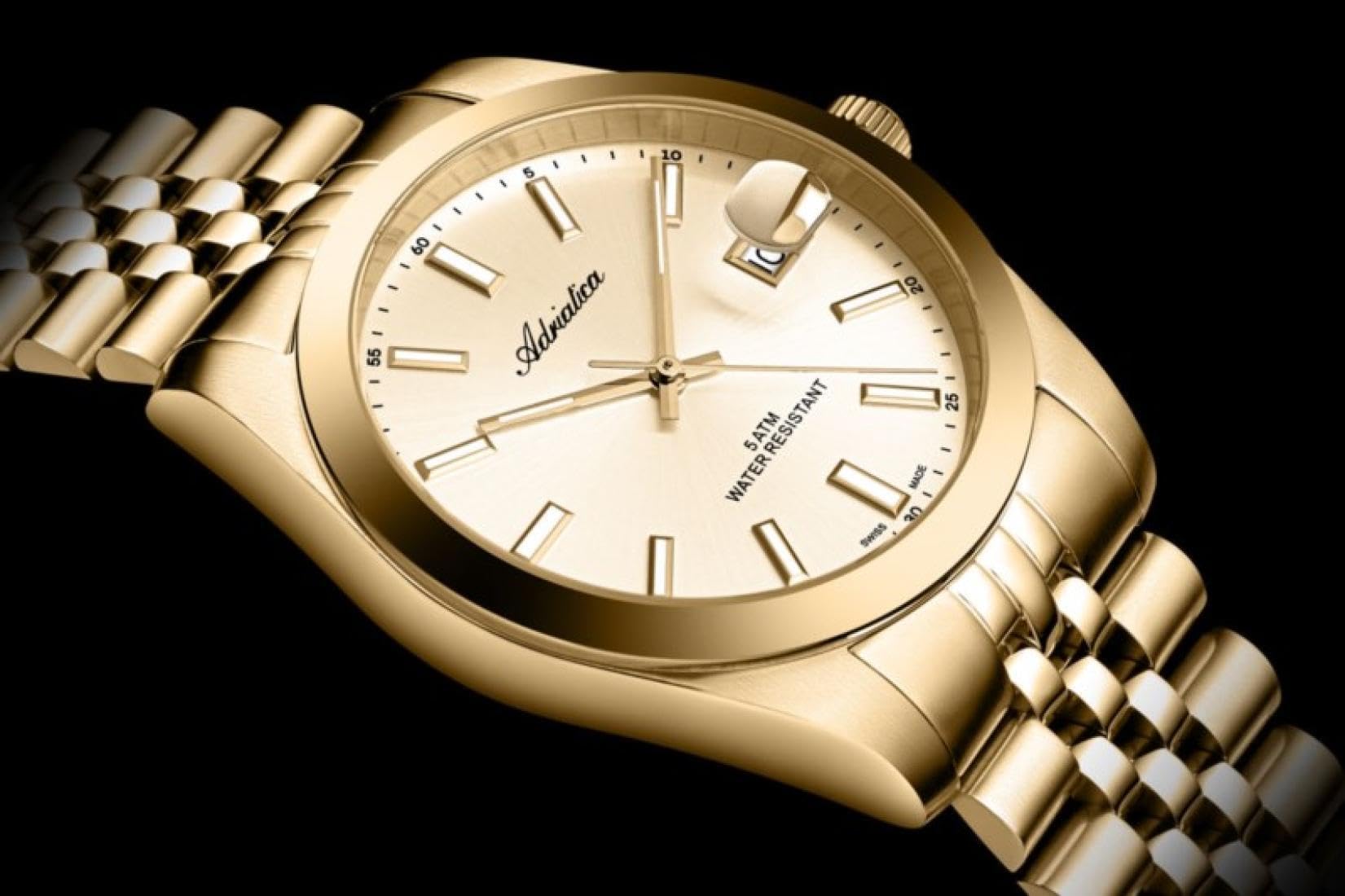 Mężczyźni Classic Analog Szwajcar kwarcowy Zegarek ADRIATICA Złoty kolor Wybierz A1299.1111Q