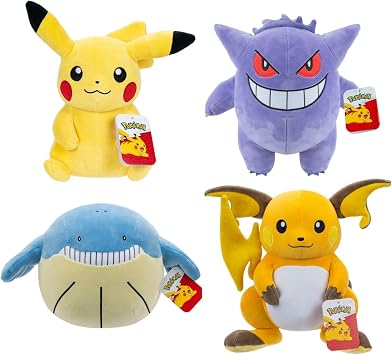 Pokemon Pok mon 30 cm Plush Wave 95257-14 - Pikachu, Gengar, Wailmar, Raichu - Official Clogged Toy for Children 2+