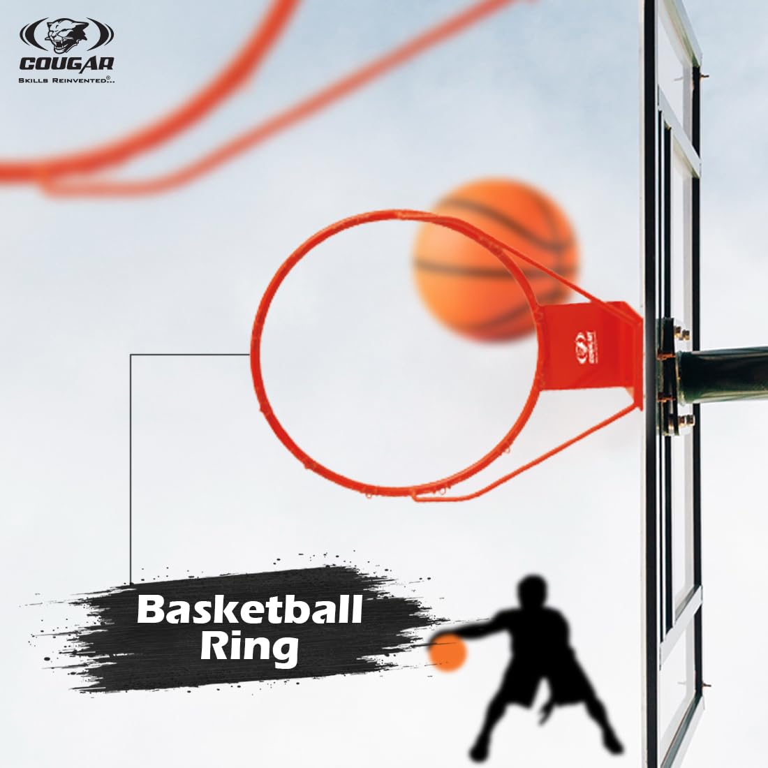 COUGAR Basketball Ring – 20mm Hollow Steel Pipe Hoop with Powder-Coated Finish | Rust-Resistant Basketball Rim for Outdoor & Indoor Use | Fits Standard Backboards | Regulation-Ready Design 3