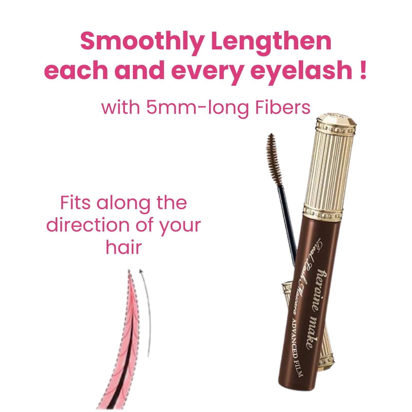 KissMe Isehan Heroine Make Real Lash Mascara Advanced Film - 02 Dark Brown, 6 g (Pack of 1) - Image 3