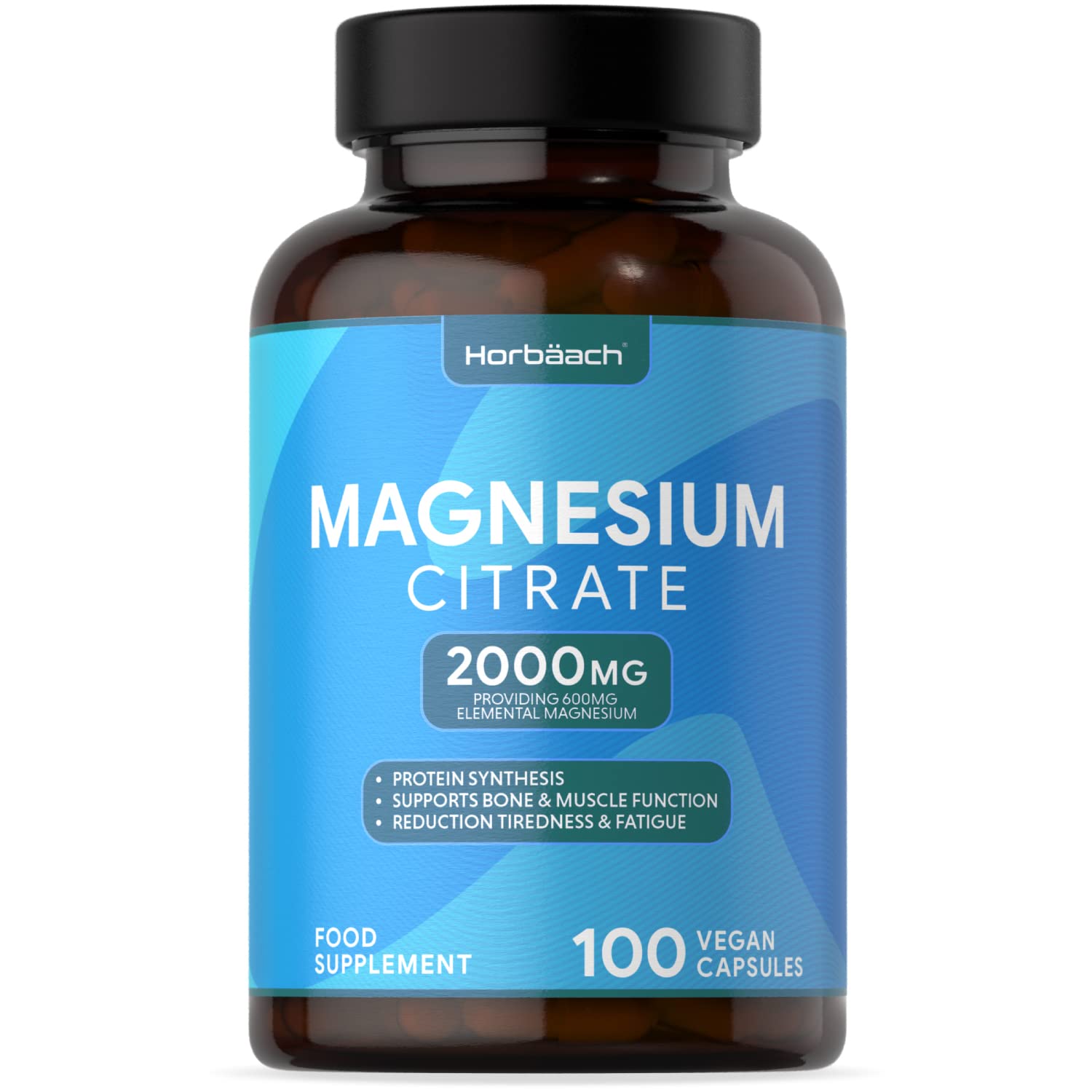 Magnesium Citrate 2000mg 100 Capsules 600mg Elemental Magnesium