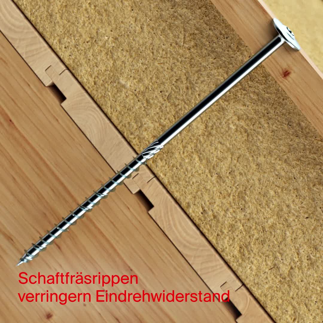 fischer Power-Fast FPF-WT 6,0 x 200 A2P - Holzbauschrauben mit Teilgewinde und Tellerkopf, für den konstruktiven Holzbau… – Bild 3