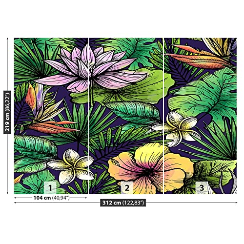 Fleurs tropicales pour décoration murale moderne de salon Tulup - 7