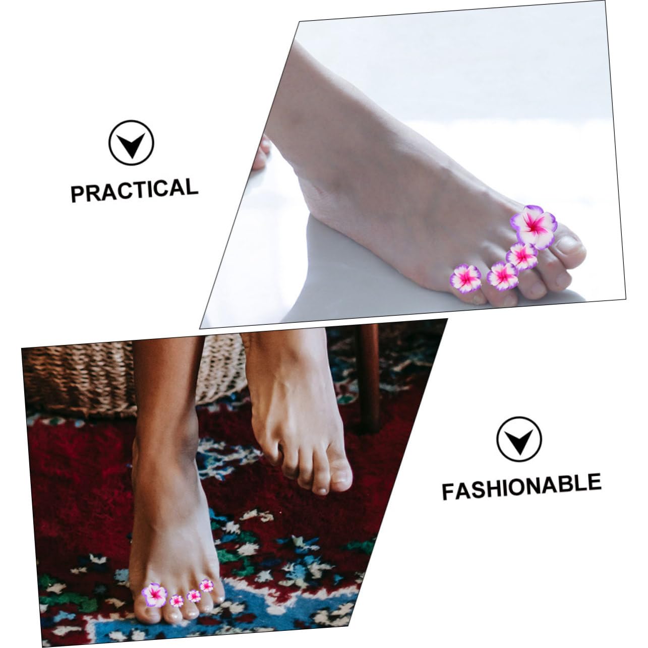 HAPINARY Silicone Toe Separator for Nail Polish Toe Separators 24pcs Set for Nail Art