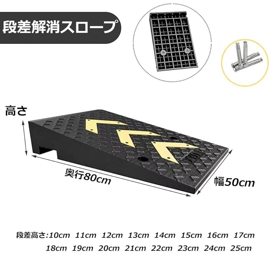 Amazon.co.jp: 1個 段差解消 段差プレート 奥行80cm 高さ 10cm