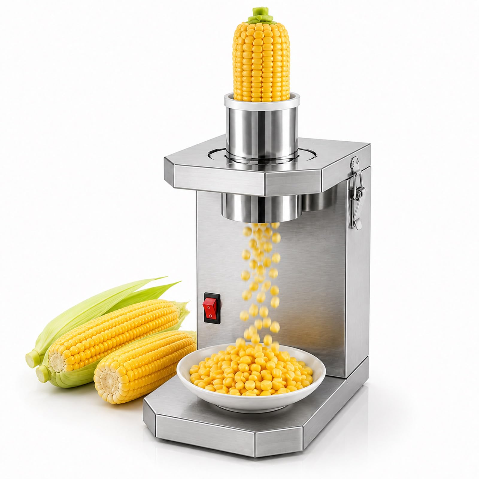 Trebbiatrice Automatica di Mais, Sbucciatrice di Mais in Acciaio Inox 3.5cm+4cm