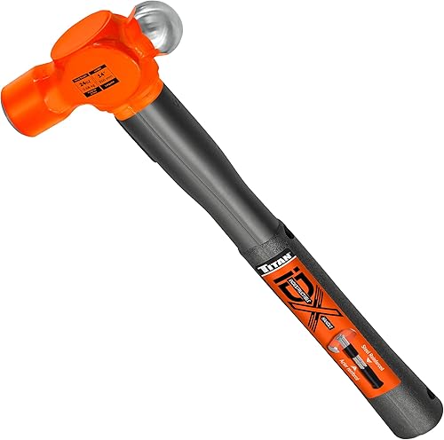 Miniatura 6 de Titan 63016 - Martillo de bola de 24 onzas, cabeza de acero forjado, mango de fibra de vidrio de 13.5" con absorción de impactos y empuñadura de
