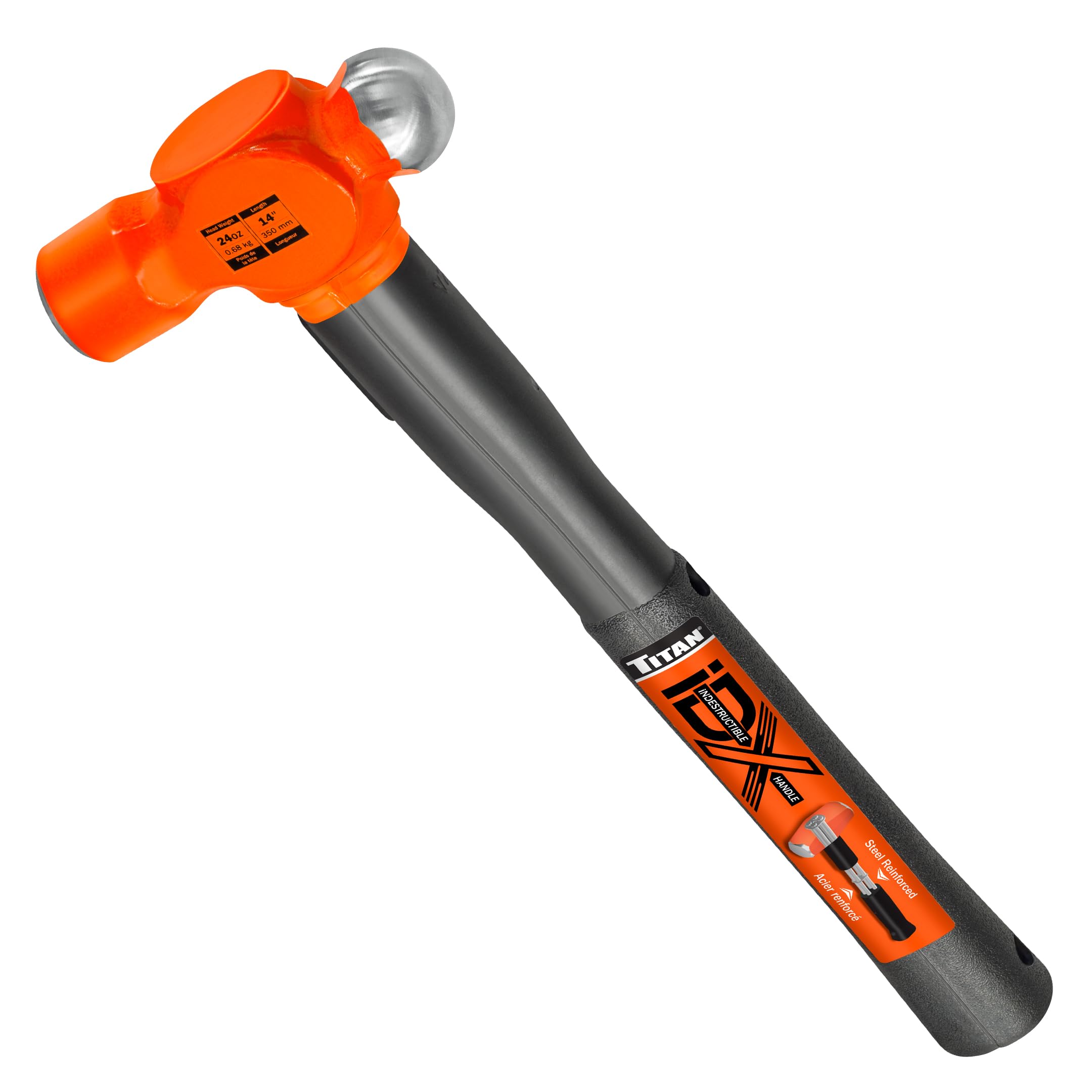 Amazon.com: Titan iDX 63624 24oz Ball Pein Hammer with 14