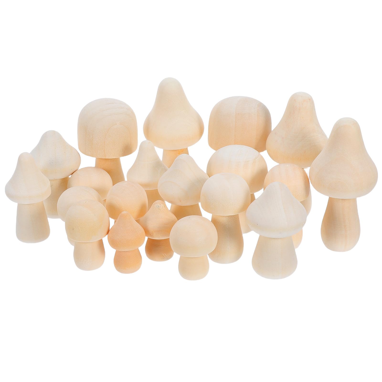 50 figuras de setas sin pintar para manualidades: muñecos de madera para colorear y pintar - Figuras de setas de 7,2 x 3,3 cm