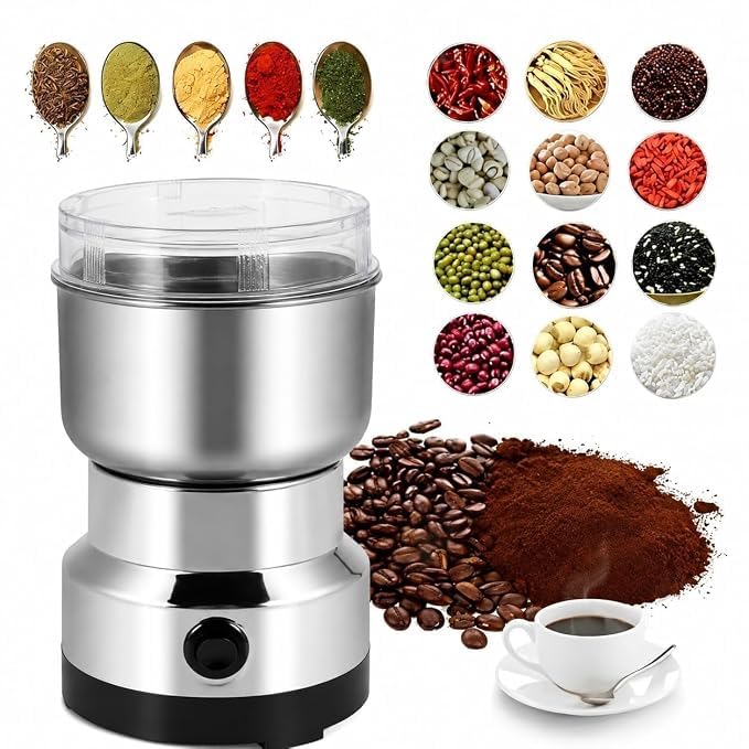 Mini Mixer Grinder for Kitchen, 300ML Stainless Steel Electric Spice Grinder, 200W Multipurpose Grinding Machine for Masala, Coffee Beans, Dry Fruits, Herbs, Nuts & Chutney-image-49