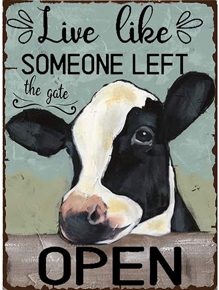 Live Like Someone Left The Gate Open Aluminum Sign For Home Coffee Wall Decor Funny Vintage Metal Sign Poster 8X12 Inches