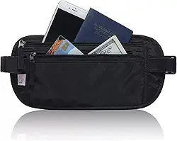 Porta Dinheiro Doleira Notas Viagem Internacional Anti Roubo Invisível Segura Impermeável Cor Preto