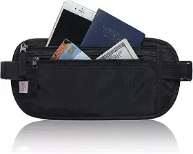 Porta Dinheiro Doleira Notas Viagem Internacional Anti Roubo Invisível Segura Impermeável Cor Preto