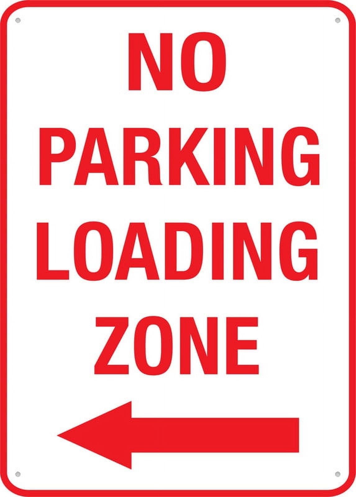peiyeety No Parking Loading Zone (Left Arrow) Sign - 8"x12" Rust Free Aluminum, Outdoor/Indoor For Home/Business/Yard