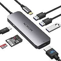 Vista 1 de Adaptador USB C para MacBook Pro/Air, MOKiN USB CHub, Mac Dongle, 7 en 1 multipuertos USBC Hub a 3 USB 3.0, 4K HDMI, lector de tarjetas SD/TF