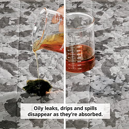 Image of PIG Gray Ham-O Absorbent Mat Pad in Dispenser Box, 33 oz Absorbency Per Pad, Conceals Absorbed Leaks & Drips, Heavyweight, 100 (20 inch x 16 inch) Pads Per Box, MAT142