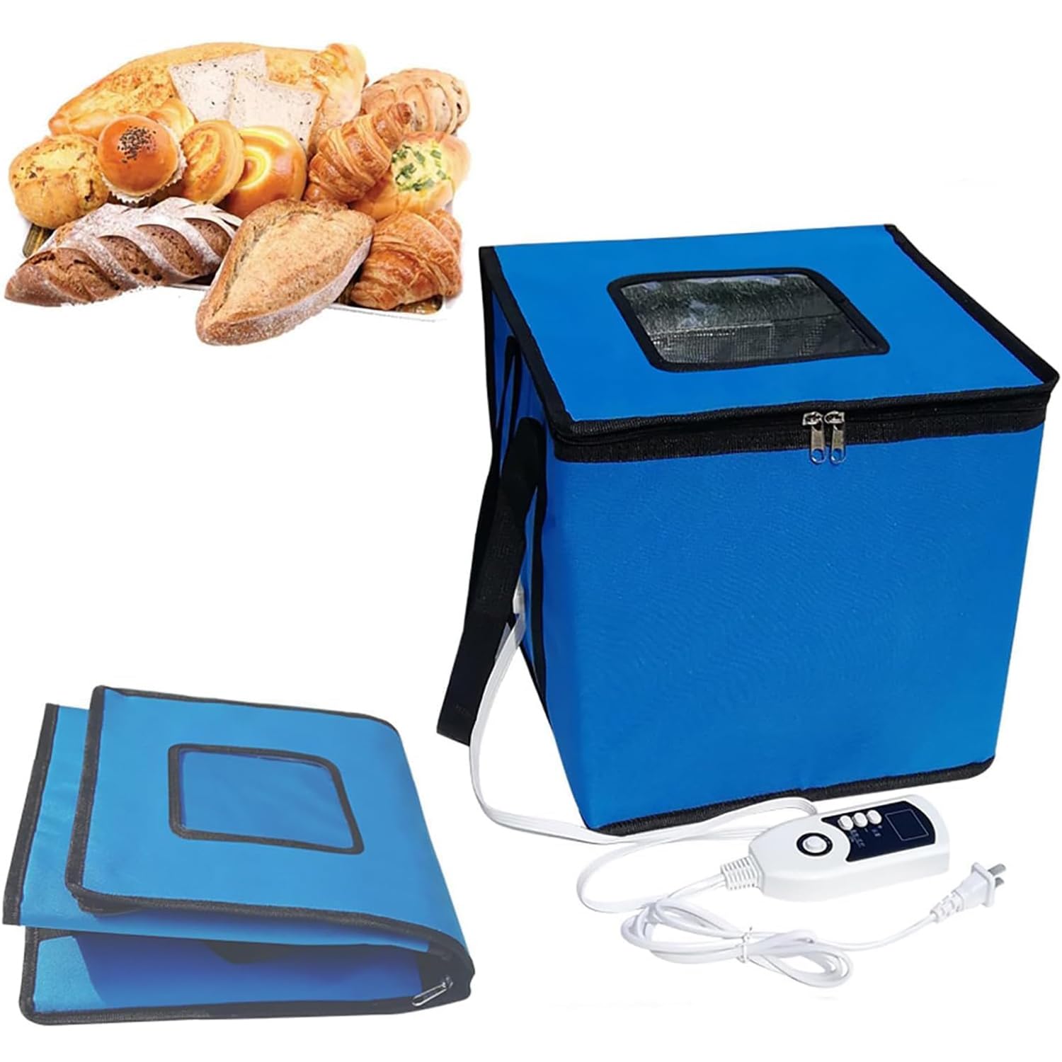 XLTEAM Bread Proofer, Collapsible Fermentation Bag, Dough Fermentation Box with Heater, Temp Control, Reusable Sourdough Starter Jar, for Bread Making,Yogurt, Fermented Bean Sprouts