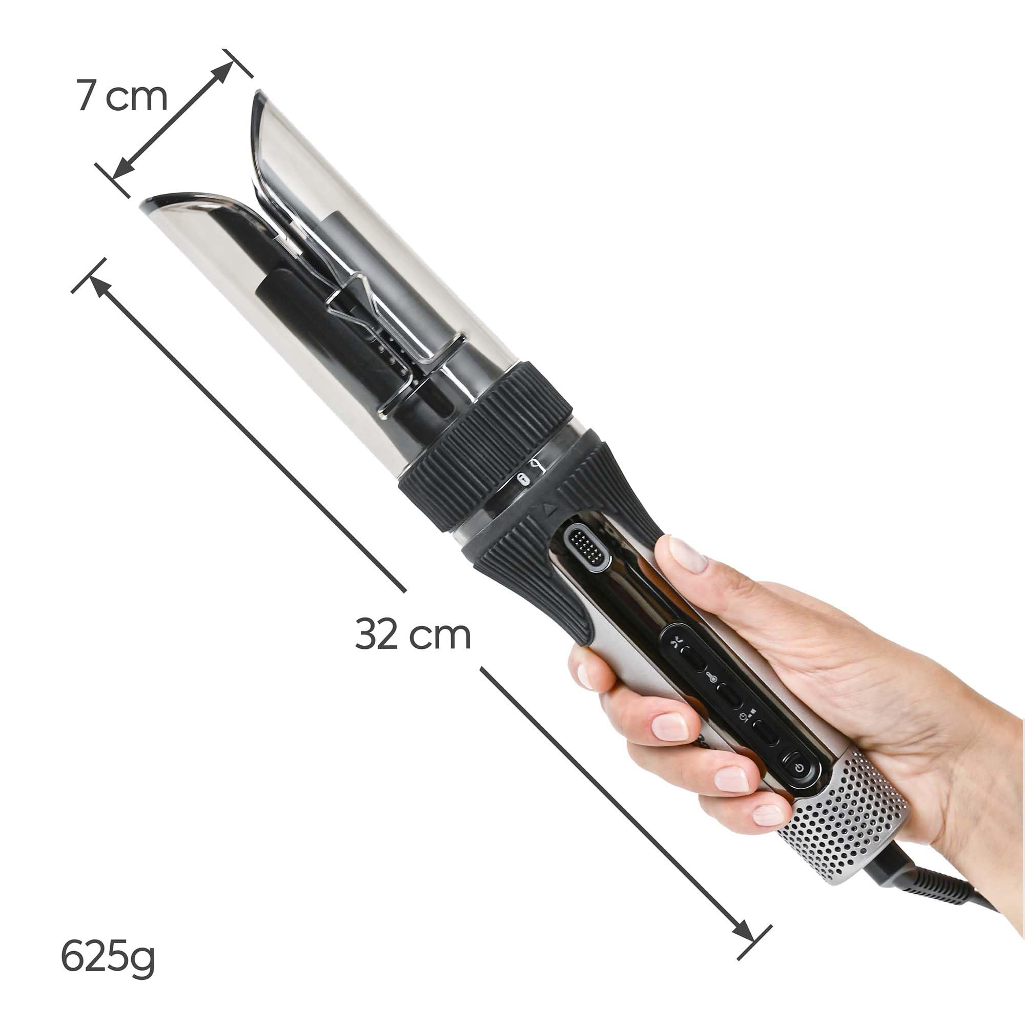 BaByliss Boucleur Automatique & Waver Style Secret Air– Cylindre de 25 mm avec chaleur douce et flux d’air, 48 combinaisons de réglages pour boucles, waves ou brushing, cheveux courts et longs, C6686E
