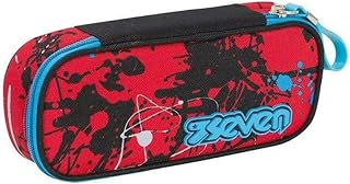 Astuccio Scuola Ovale Organizzato Seven Round Plus Sprinkle Rosso 23x9x5 cm