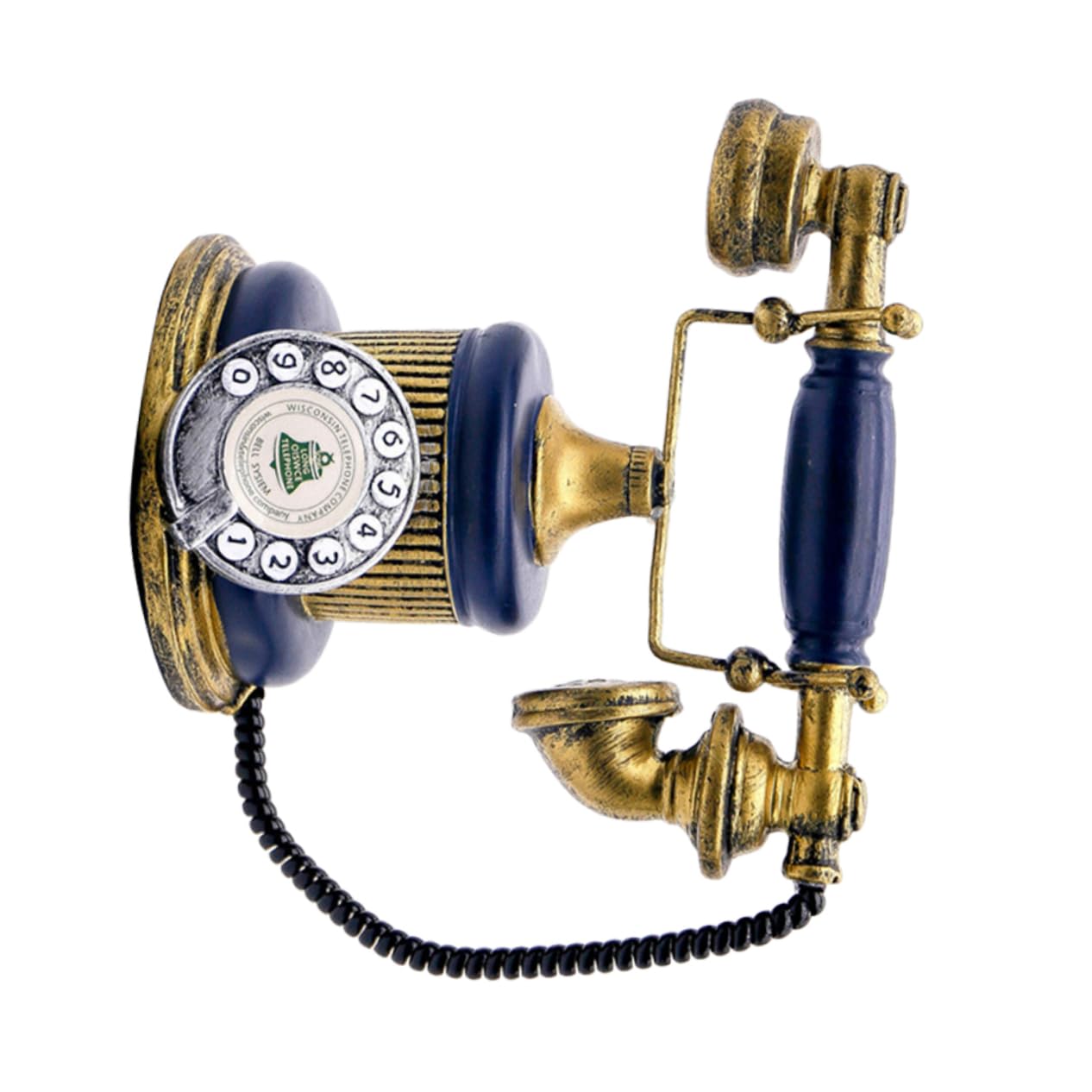 Vaguelly Vintage Telephone Booth Crafts Unique Home Decor for Living Bedroom Retro Blue Tabletop Decoration Present for Friends Family Charming Desktop Ornament