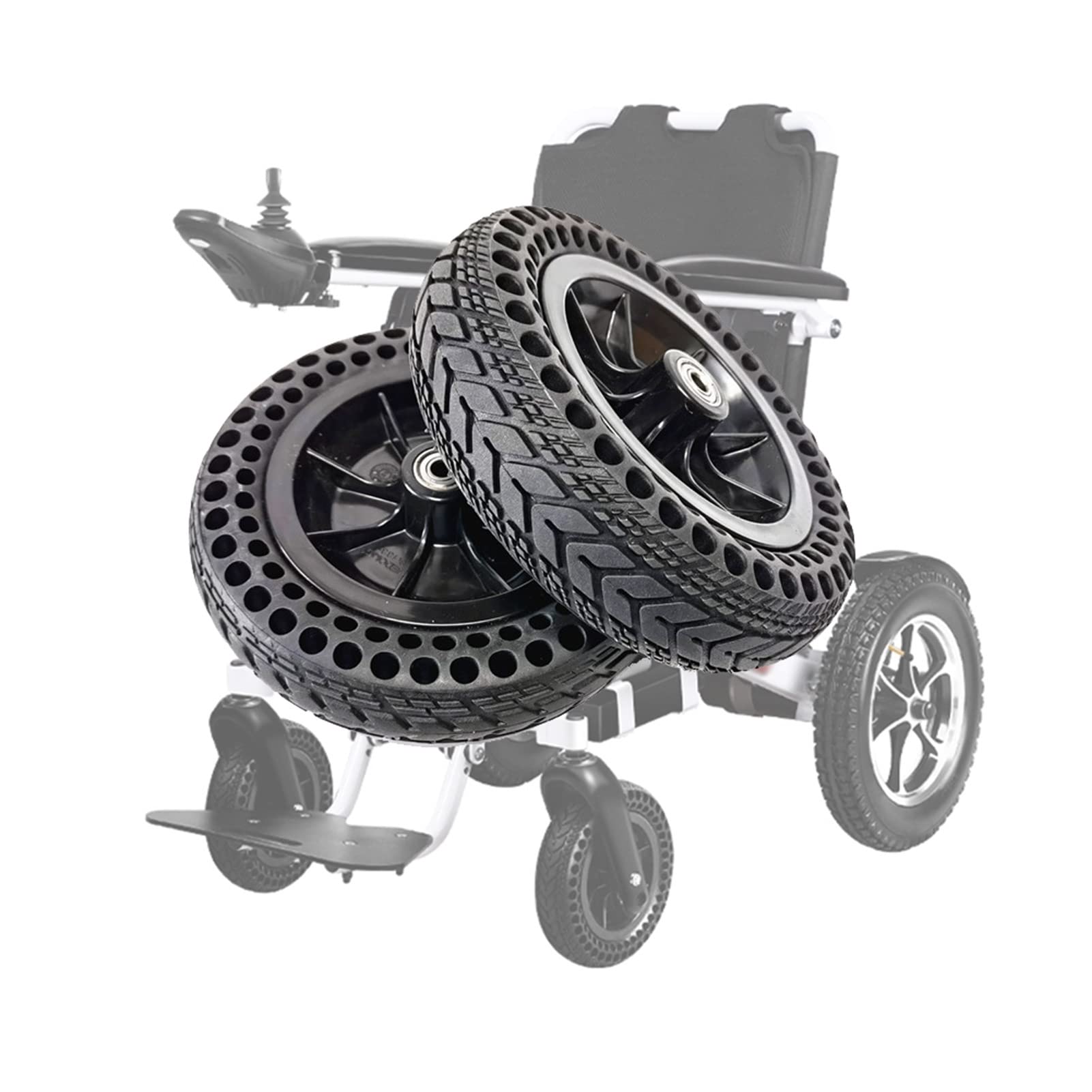 Ruedas para Silla de Ruedas Ruedas Delanteras para Silla de Ruedas eléctrica de 8 Pulgadas, llanta sólida en Forma de Panal, Conjunto de Ruedas de Repuesto para Silla de Ruedas, rodamiento: