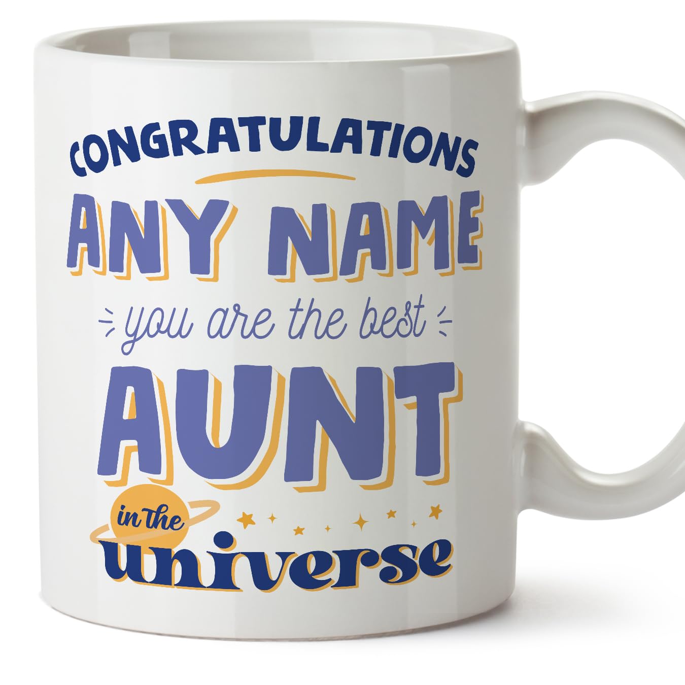 MUGFFINS Aunt Mug - in English - Best in The Universe - Funny Gift - Ceramic 11oz Mug