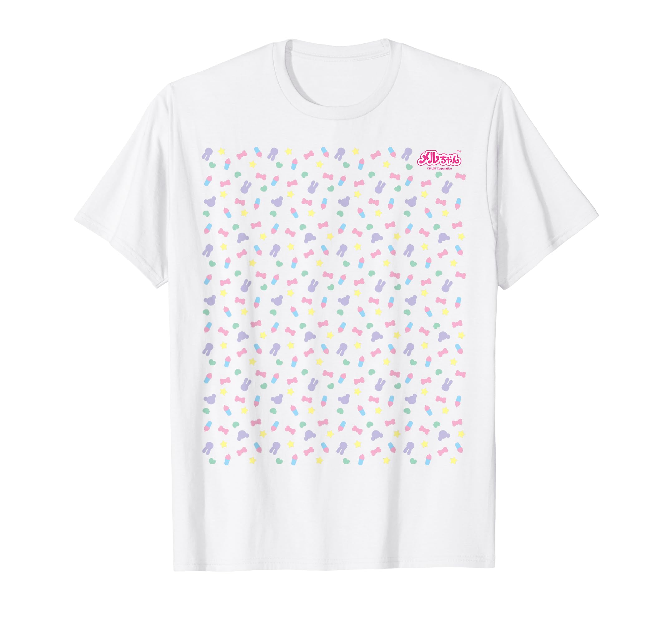 Amazon | メルちゃん モチーフパターン Tシャツ | Tシャツ・カットソー