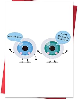 IDU Funny Eye Surgery Recovery Card with Cornea Pun,Eye Cataract Surgery Get Well Cards for Family Friends Him Her,Humor & Healing Wishes - The Cornea the Better
