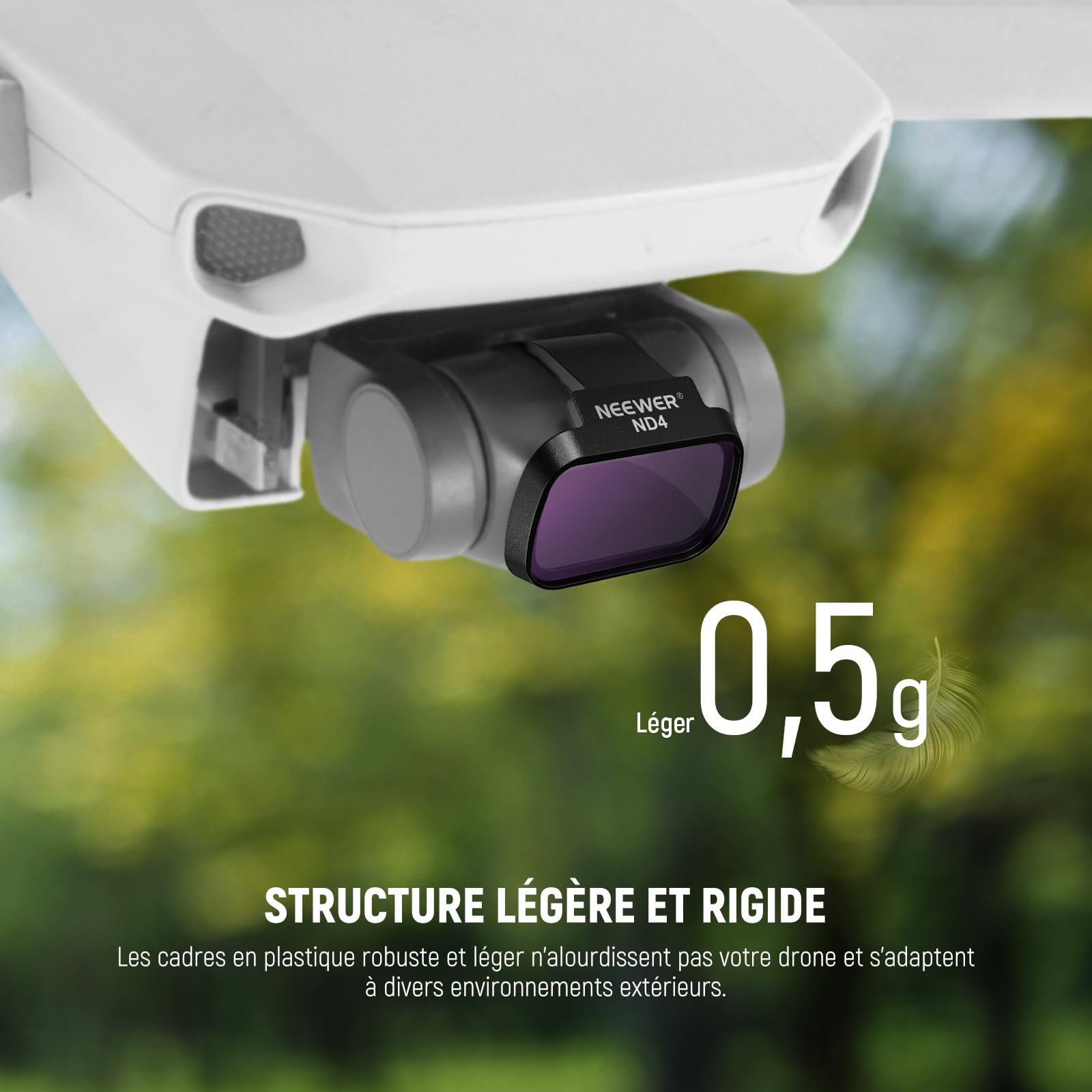 NEEWER Packs de 6 Filtres ND Compatible avec DJI Mini 4K/2/Mavic/SE/2 SE, pour Objectif de Drone,Filtre UV CPL à Densité Neutre ND4/ND8/ND16/ND32,Verre HD Multicouches,Compatible avec Cardan,FL-B31
