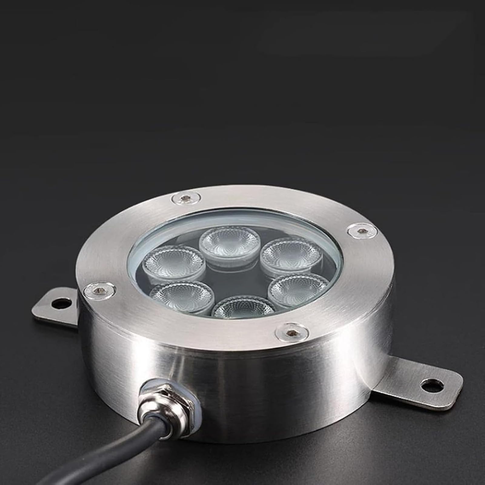 Zatapialne światło LED - cienkie lampy DC 24 V do basenu i fontanny, wodoszczelne IP68, stal nierdzewna, do akwarium, ogrodu i krajobrazu (żółte, 3 W (DC12V))
