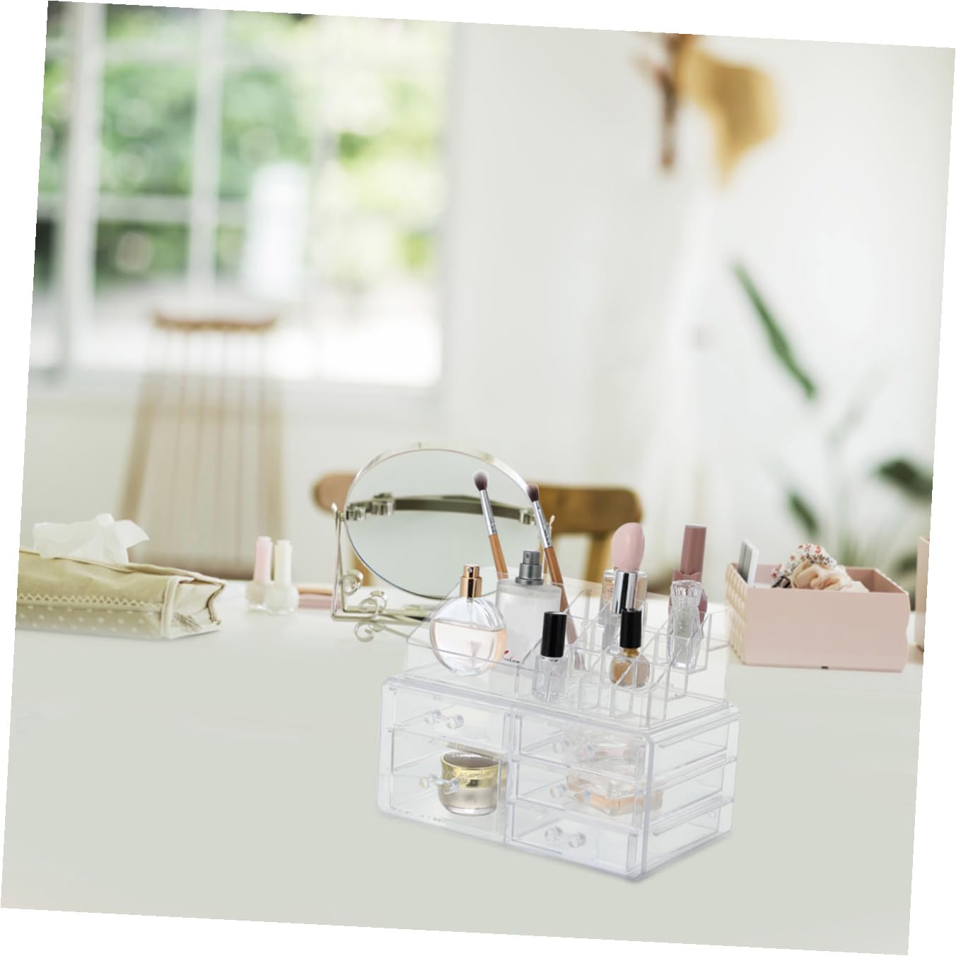 Organizer Cosmetici da Bagno Acrilico Cassetti per Make-up Donna