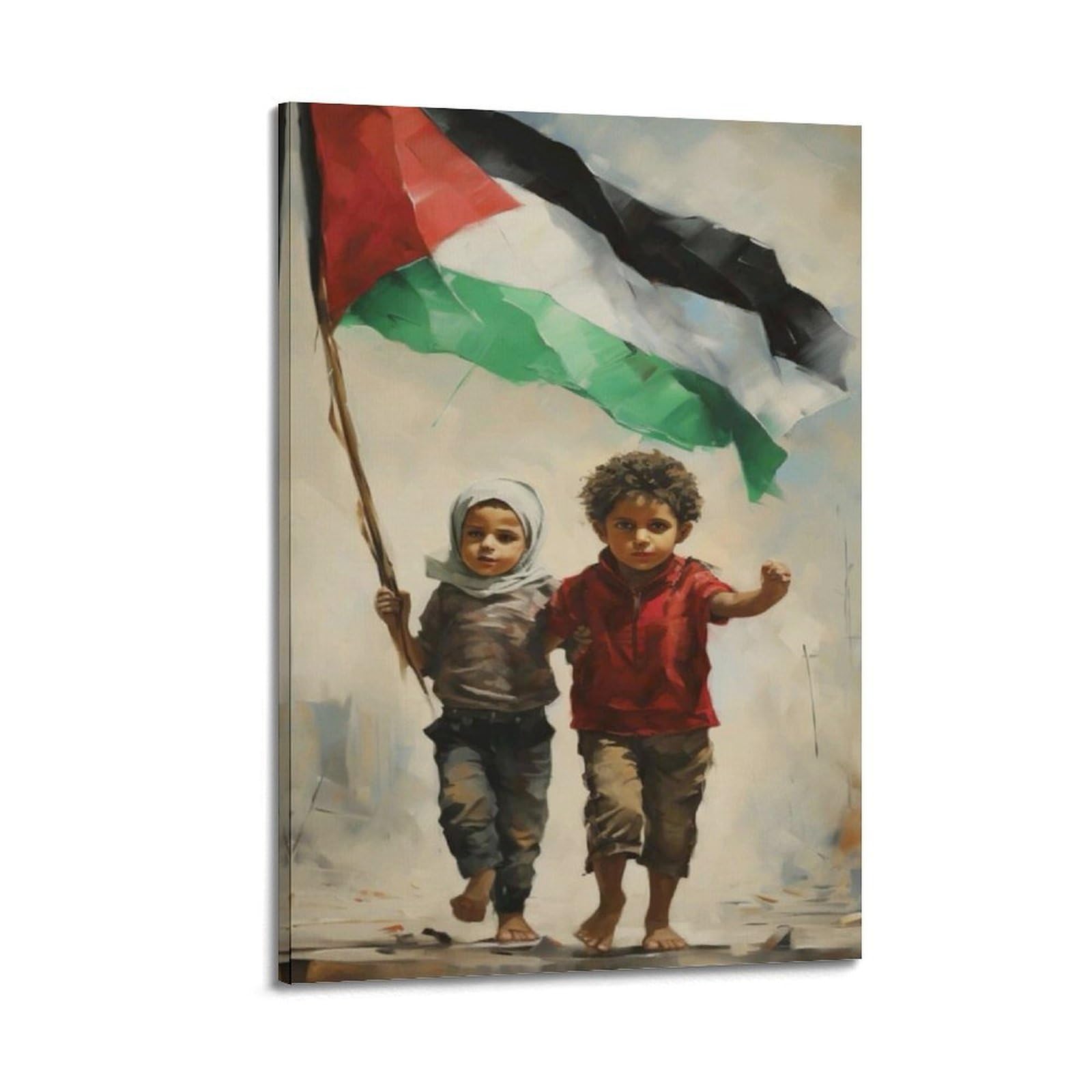 XKUGA Free Palestine Gaza Anti War Poster World Peace Modern Decorative Canvas Prints - Ideal Wall Art for Family, Man Cave, Game Room, Boys & Girls Bedroom 24x36inch(60x90cm)