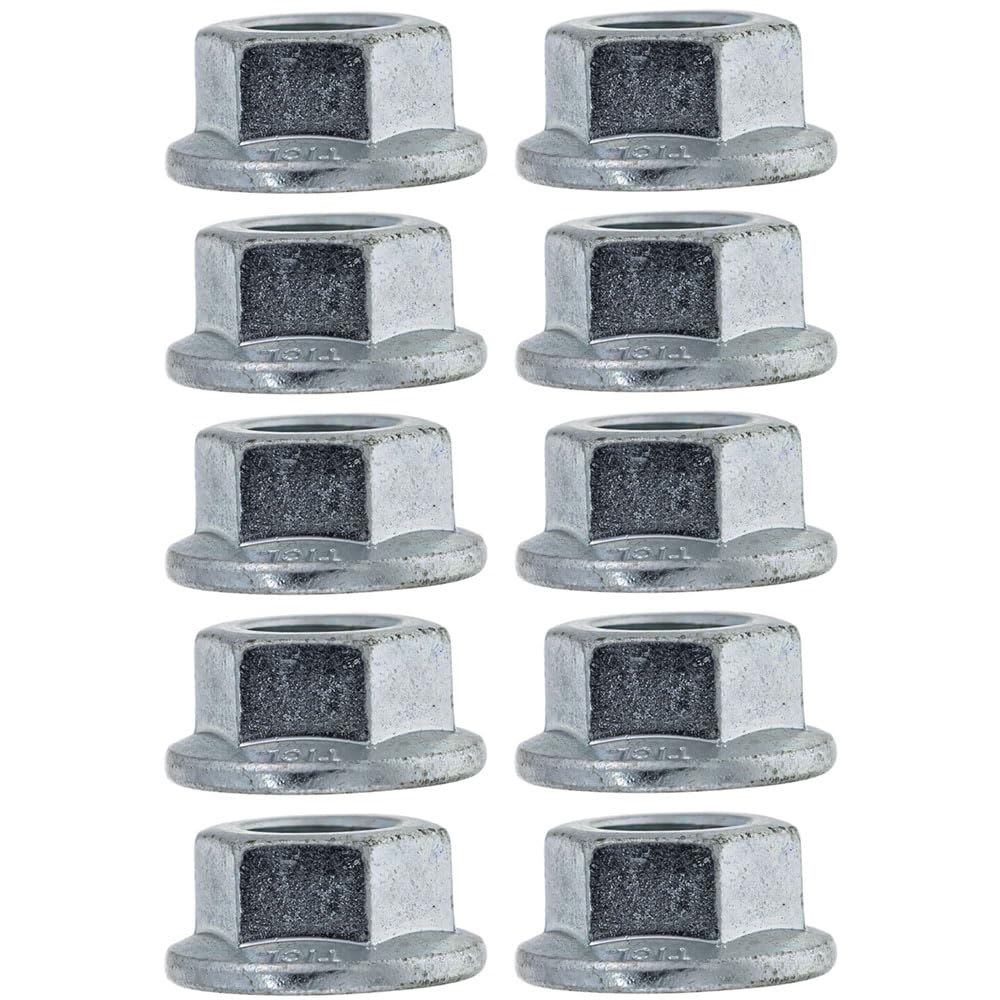 John Deere 14M7296 M10 Flange Nuts 10-Pack GT235 LX280 X350 X570 X950 Garden Tractors Lawn Mowers