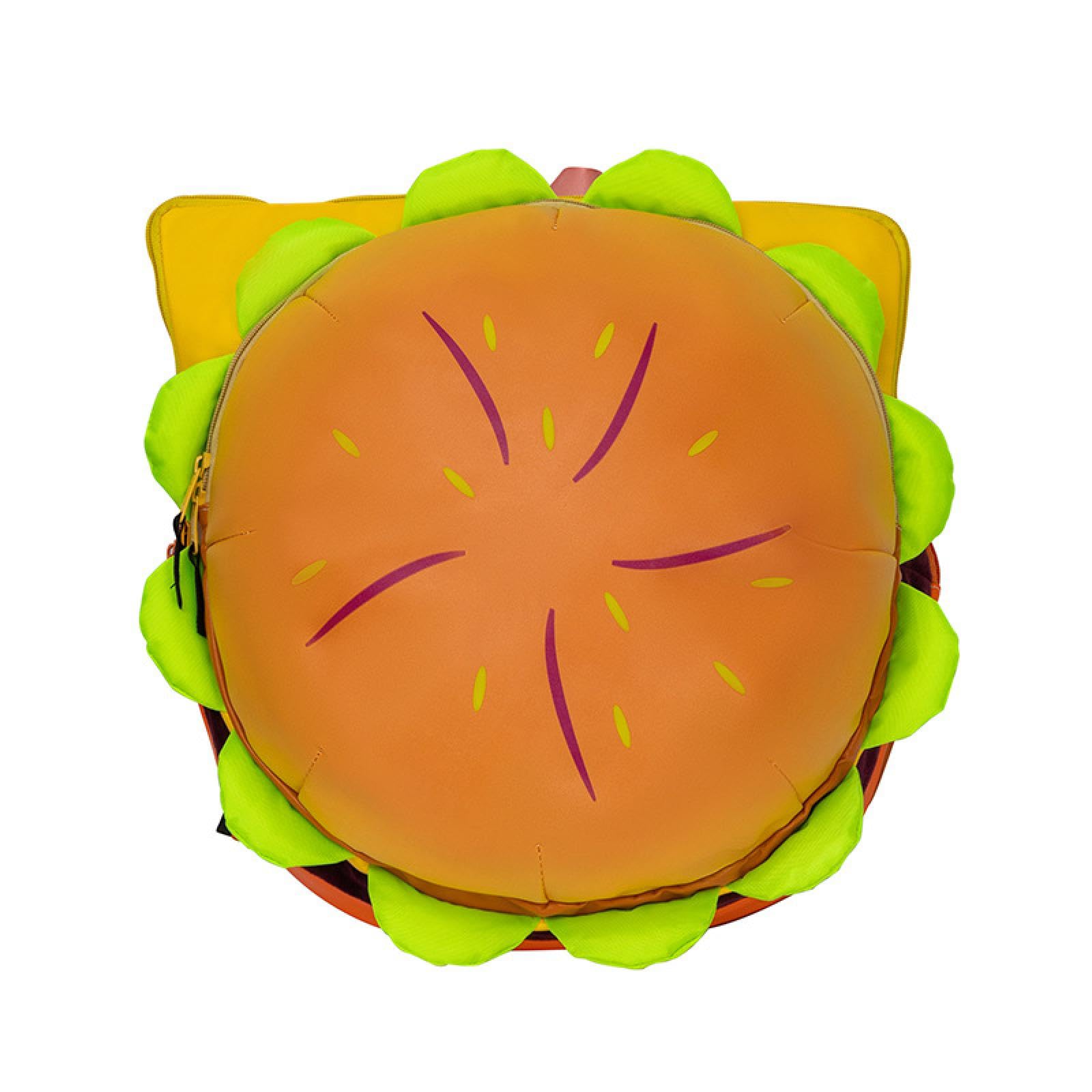 Cheeseburger Backpack with Adjustable Strap, Novelty Hamburger Backpack, Multi-Compartment Spacious Daypack for Travel