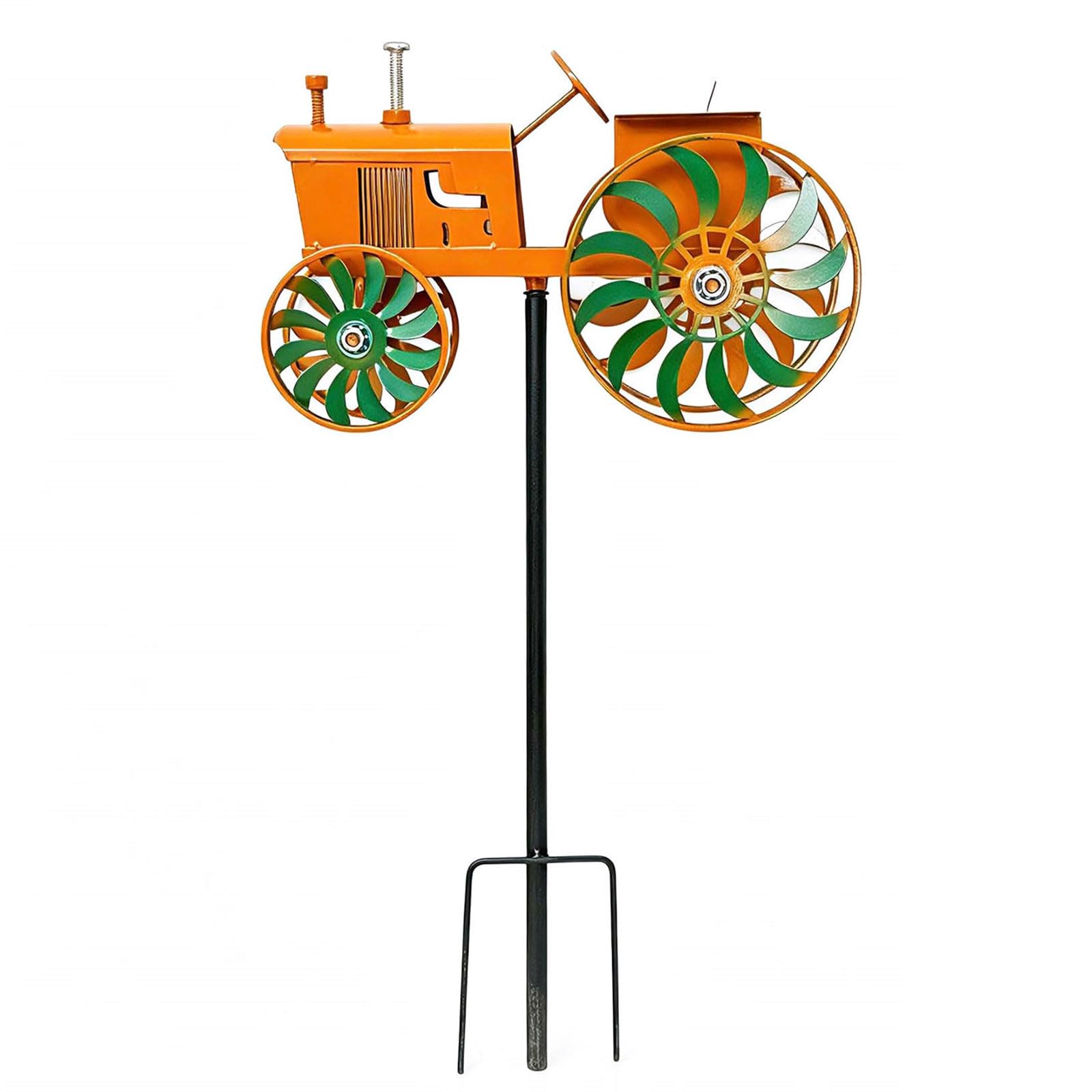 Handcrafted Tractors Shape Windmill Craft of Weather Resistant Metal Ideal for Backyard Metal Combine Fan