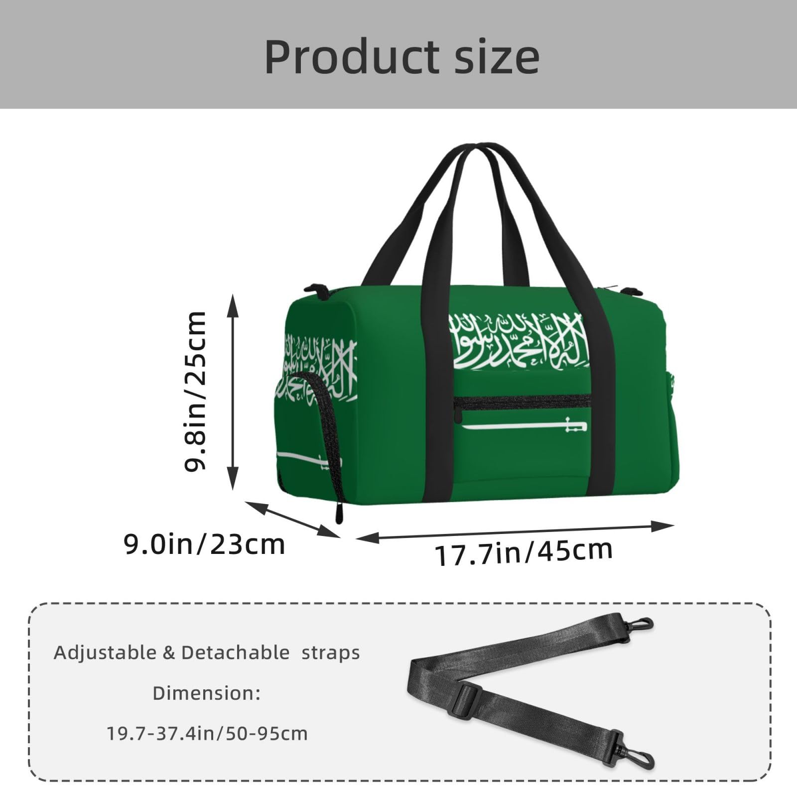 Flag of Saudi Arabia - Bolsa de gimnasio, impermeable, con compartimento
