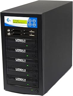 EZ Dupe 1 to 4 Media Mirror Plus Duplicator - Flash Media (SD CF USB) & Disc (DVD CD) to 1 Media / 4 DVD CD Disc Backup Copier M1004-SSP