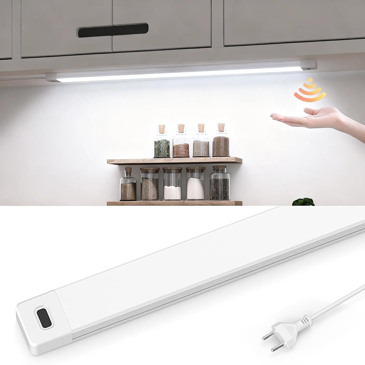 SIBI LIGHTING Unterbauleuchte Led Dimmbar, 41cm Unterbaulampe mit Berührungsloser Sensor, 5000K Tageslichtweiß Unterbau Beleuchtung Led Leiste für Schrank,Regale,Werkbank, 473lm