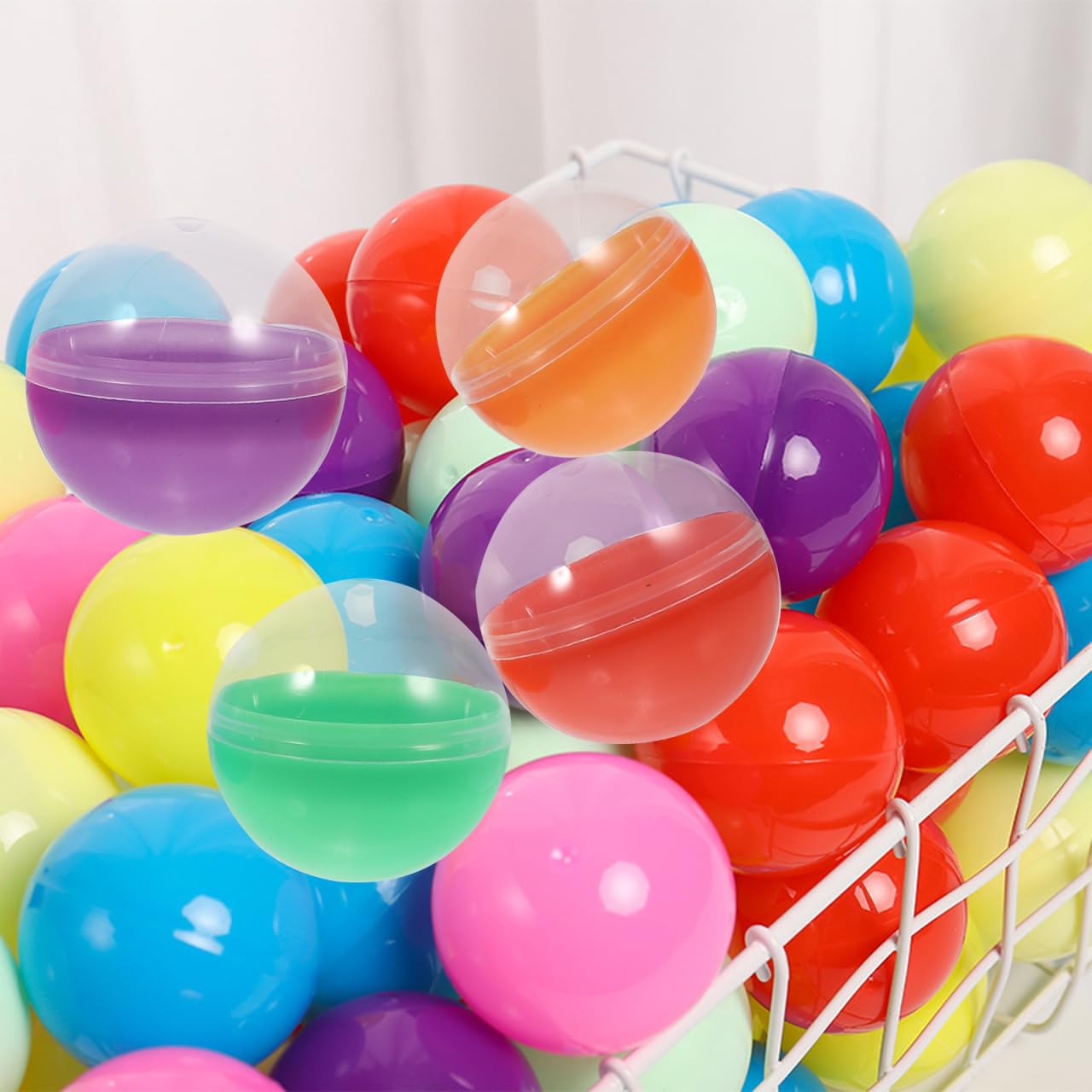 jojofuny 50 Pz Lotteria Palle Per Aprire Colorato Bingo Sfere Di Ricambio 4.5CM Sfere Di Divisibile Vuote Rotondo Palline Lotteria Palle da -pong Gioco