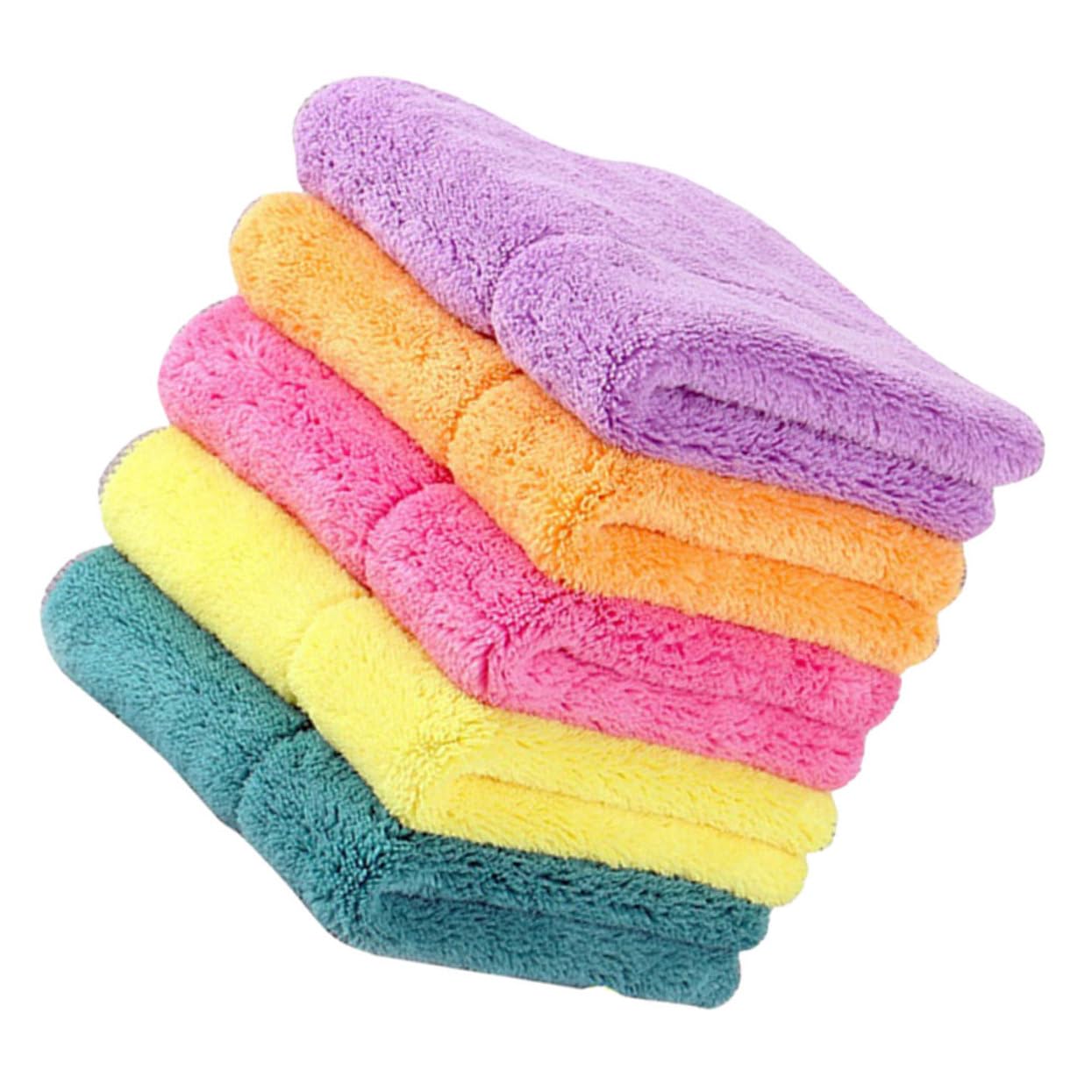 SHERCHPRY 2 Series Paquete De Paños De Cocina De Microfibra Doble Cara Absorbentes Y No Grasos Toallas De Limpieza para Platos Y Utensilios Colores para Cocinas Y Cristalería 5 Piezas X 2