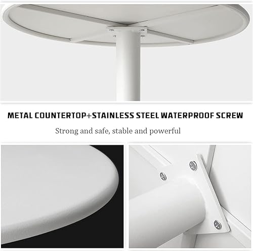 Miniatura 5 de Mesa redonda de bar y pub, mesa de cóctel circular de pie de estilo moderno con parte superior de hierro, adecuada para sala de estar, mesa de