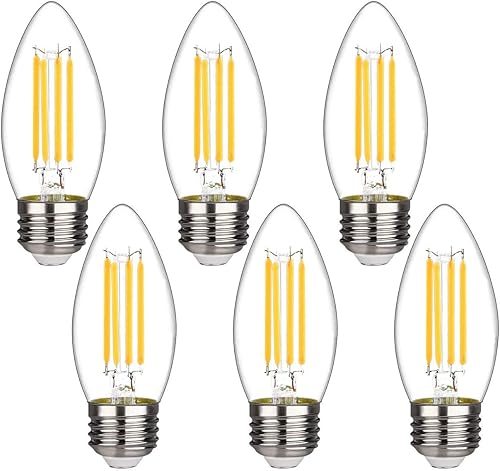 BORT Bombillas LED B11, regulables de 4 W equivalentes a bombillas LED de 40 W, 2700 K blanco cálido, bombillas LED estándar E26 de base media,