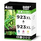 923XL (923e) Ink Cartridges Fit for HP OfficeJet Pro 8130e 8135e 8125e Printers Replacement for 923 e XL for HP923 8122e 8130 8132e 8134e 8138e 8139e 8124 8124e 8125e Black Cyan Magenta Yellow 4 Pack