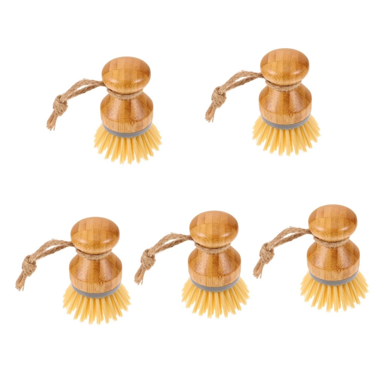 DECHOUS 5 Pièces Brosse à Vaisselle de Cuisine Portable des Produits Nettoyeur grattoir Petite Brosse de Nettoyage à récurer ustensiles de Cuisine de e en Bois