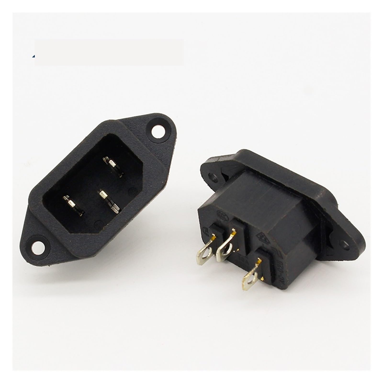 Conector de entrada IEC 320 C14 macho de 3 polos con corriente de CA 250V 10A para panel, 5 uds