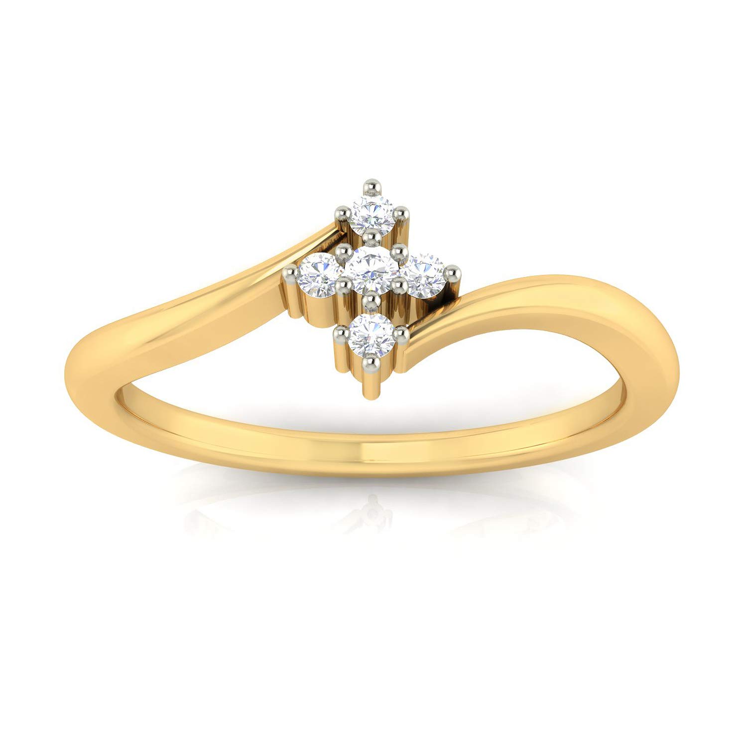 avsar 18k (750) Yellow Gold and Diamond Ring for Women-picture-35